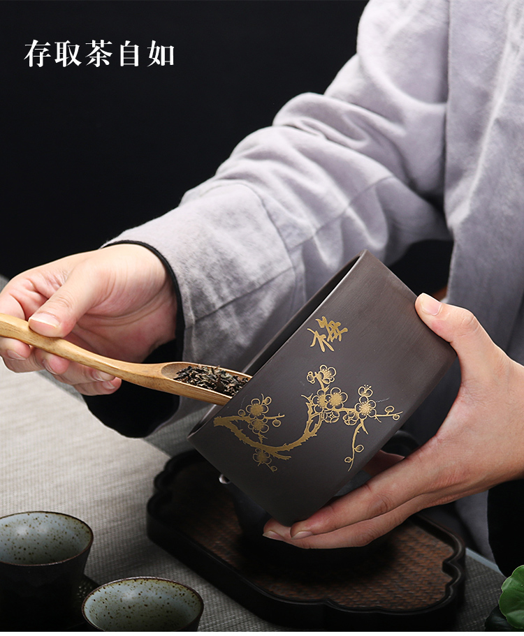 Treasure minister 's purple sand tea pot, coarse pottery seal storage tank ceramics pu' er tea accessories