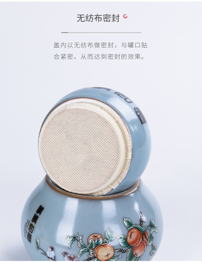 Gourd tea pot ceramic seal small medium save tea storage tank with portable tea caddy fixings tea sets