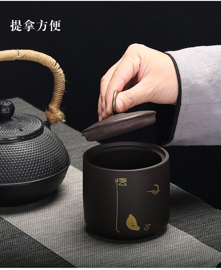 Receives violet arenaceous caddy fixings ceramic seal pot small medium save tea storage tank with portable tea caddy fixings tea sets