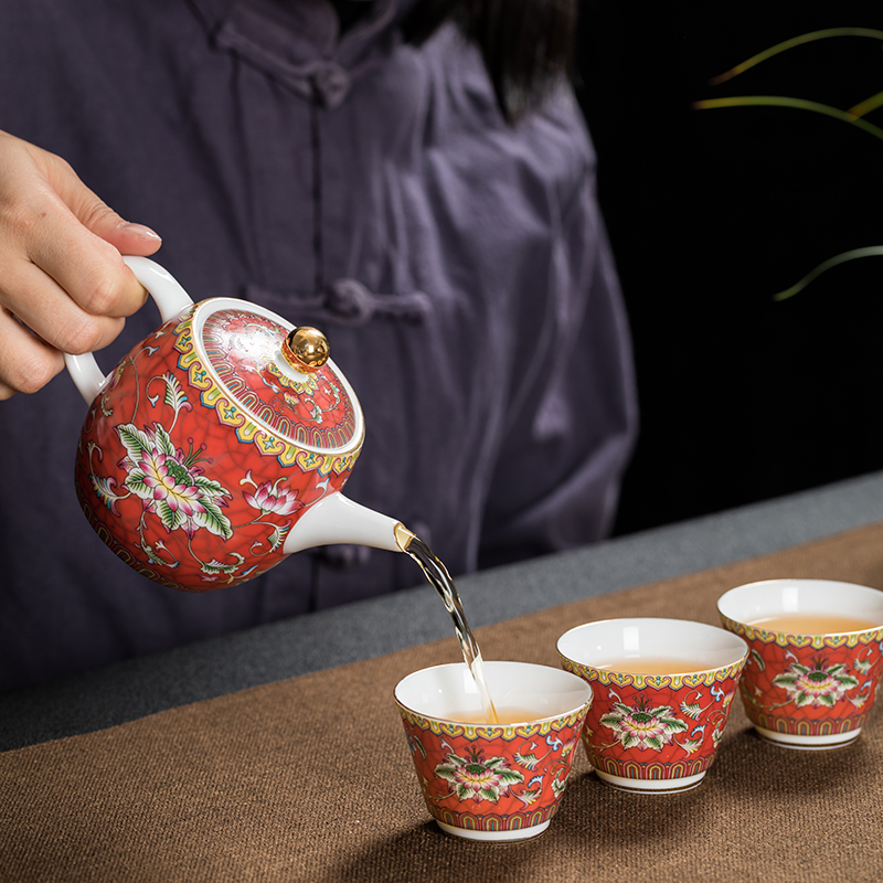 Treasure minister 's ceramic teapot xi shi pot of kung fu tea set small household enamel teapot with filter single pot