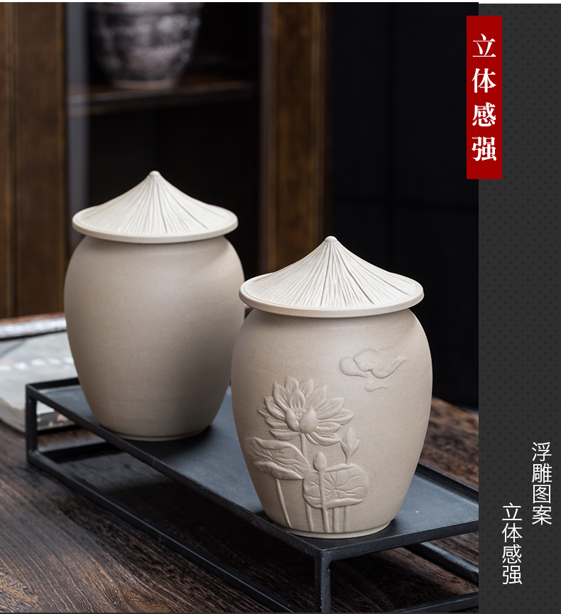 Tea pot ceramic seal small coarse TaoCun household portable storage tank Tea Tea box of the custom