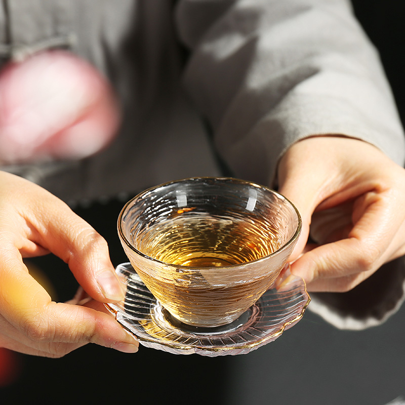 Treasure minister 's hammer see ice crystal glasses transparent heat - resistant glass sample tea cup Japanese kung fu tea cups