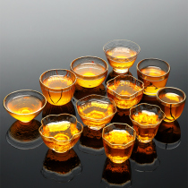 Nian Cheng small tea cup glass single heat-resistant transparent tea cup kung fu tea set Japanese gold hammer glass