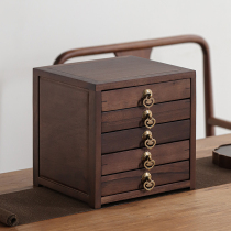 Nian Cheng walnut tea cake storage box solid wood Puer tea box multi-layer wake tea box tea cake storage cabinet tea tray