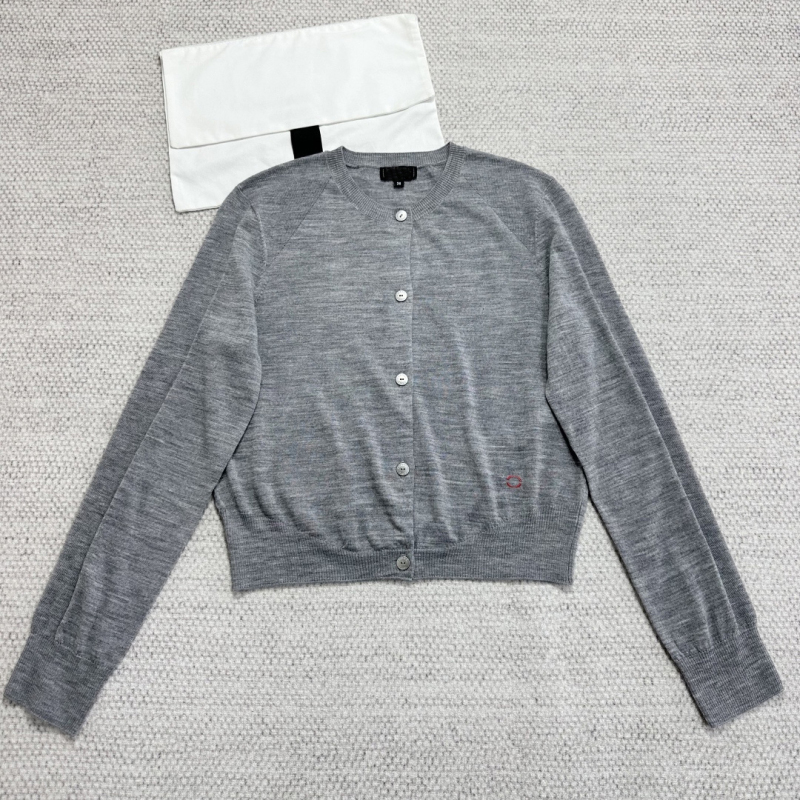"Mostvevy" 2026Ss Mulberry Silk Cashmere Blend Round Neck Cardigan Women's Short Knit Sweater with Buttons