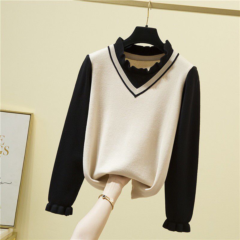 2020 new autumn and winter Korean version loose with 100 hitchhiking two days Hooded Sweater Jersey Blouse Blouse Women's Undershirt