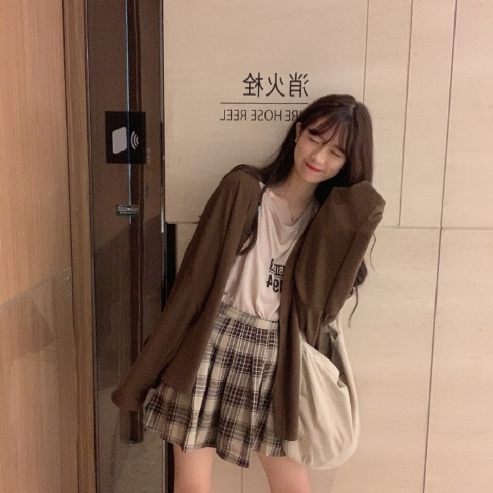 Knit Cardiovert Jacket Lady Spring Autumn Slim 2021 Leisure loose Lazy Wind V collar Expats slim long sleeves Outside Hitch