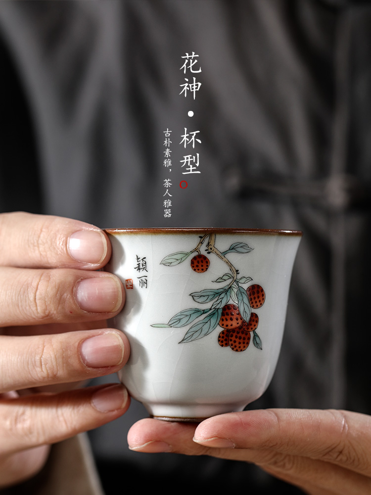 Hand your up jingdezhen tea master kung fu tea cup sample tea cup single cup of pure manual single ceramic cup