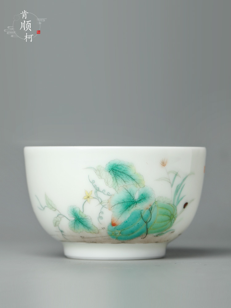 Jingdezhen pure manual white porcelain masters cup sample tea cup single CPU hand - made kung fu tea set ceramic cups of tea only light