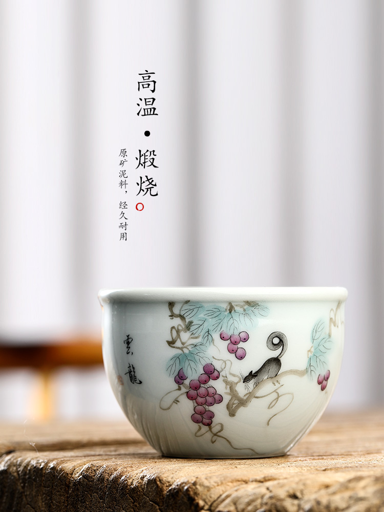 Pure manual kung fu tea set ceramic masters cup single CPU jingdezhen hand - made sample tea cup tea urn only antique tea cups