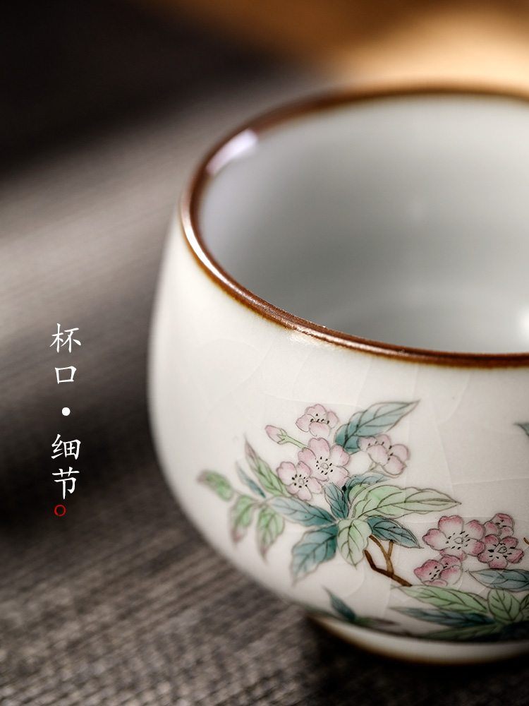 Pure manual master cup single CPU jingdezhen kung fu tea sample tea cup single hand - made the pear ceramic tea set size