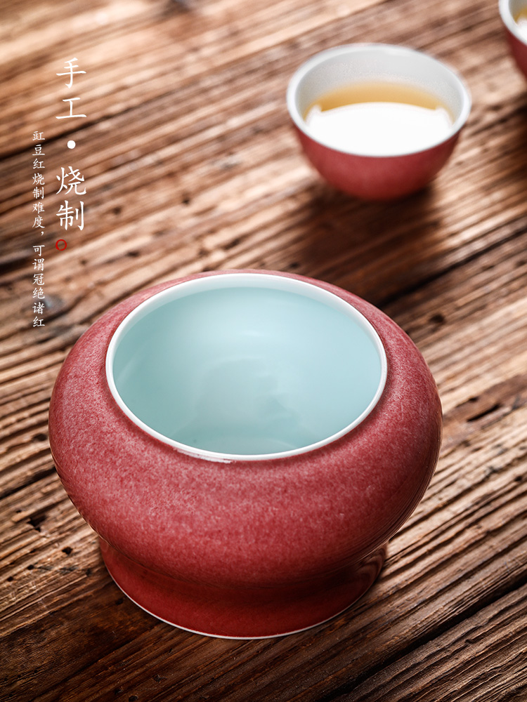 Jingdezhen tea wash to small cowpea red pen XiCha bucket water jar in hot water cylinder household tea sets tea accessories