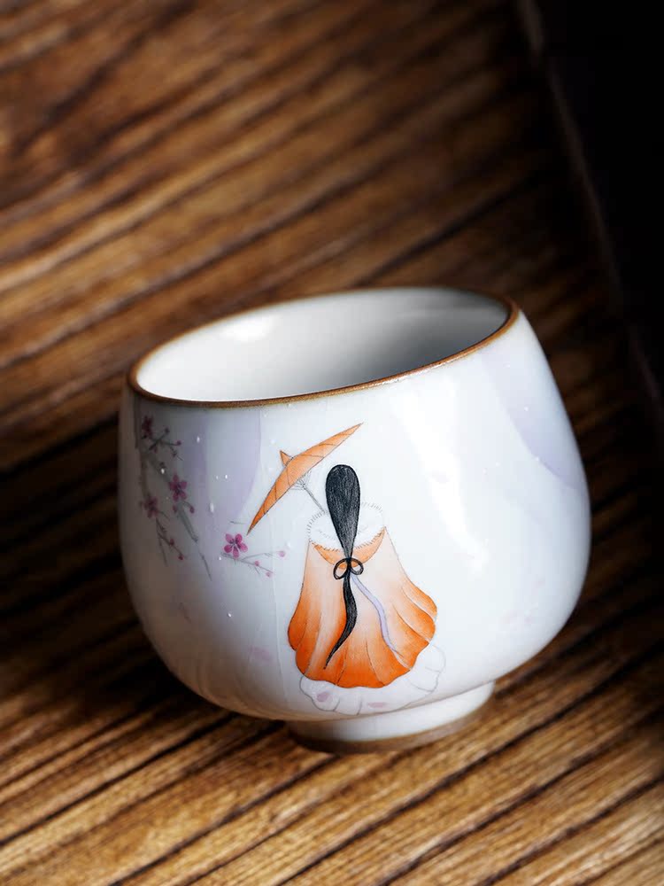 Jingdezhen ceramic sample tea cup master cup single cup "women 's singles - drawn on a ancientry kunfu tea cups your up with pure manual