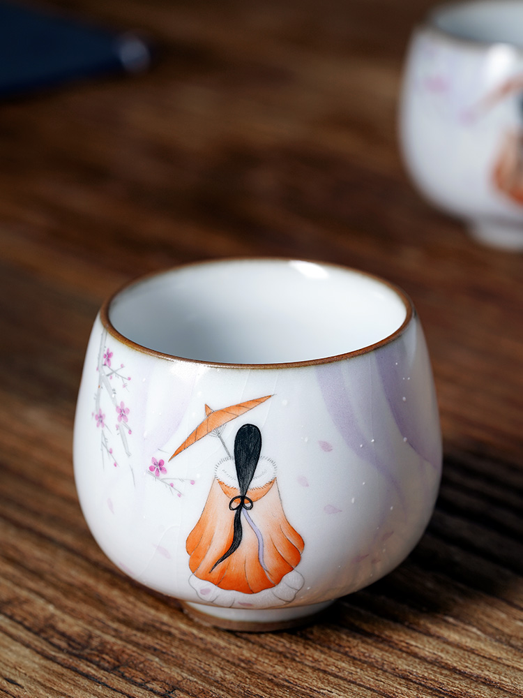 Jingdezhen ceramic sample tea cup master cup single cup "women 's singles - drawn on a ancientry kunfu tea cups your up with pure manual