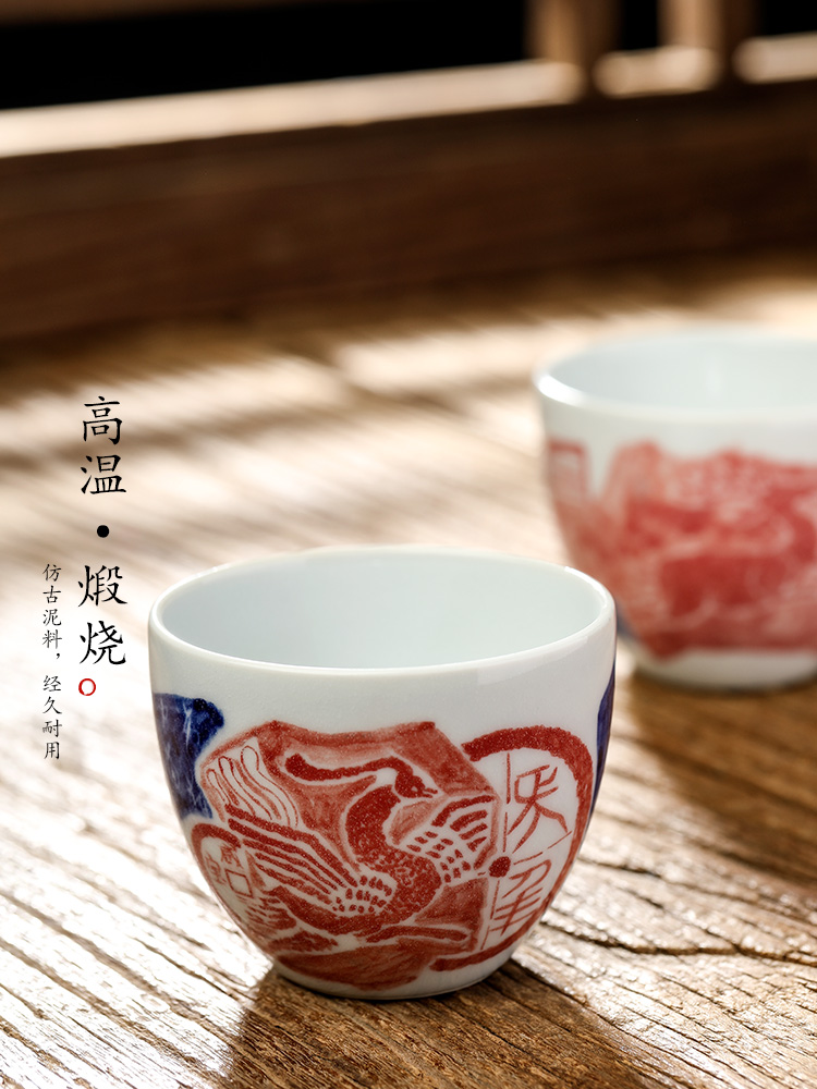 Pure manual kung fu master cup sample tea cup single CPU jingdezhen hand - made ceramic cups archaize tea tea set. A single