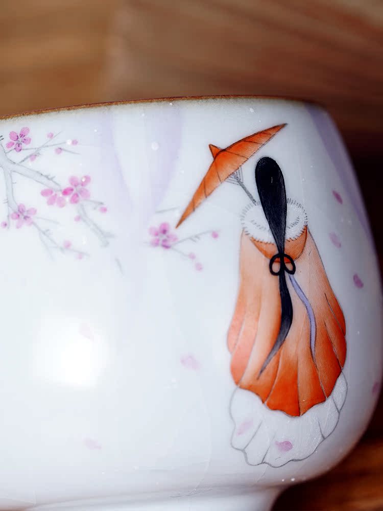 Jingdezhen ceramic sample tea cup master cup single cup "women 's singles - drawn on a ancientry kunfu tea cups your up with pure manual