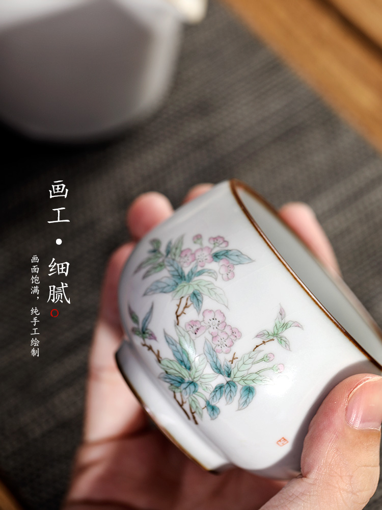 Pure manual master cup single CPU jingdezhen kung fu tea sample tea cup single hand - made the pear ceramic tea set size