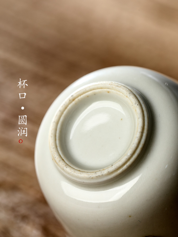 Plant ash glaze masters cup cup jingdezhen hand - made sample tea cup single kung fu tea cup pure checking ceramic tea set