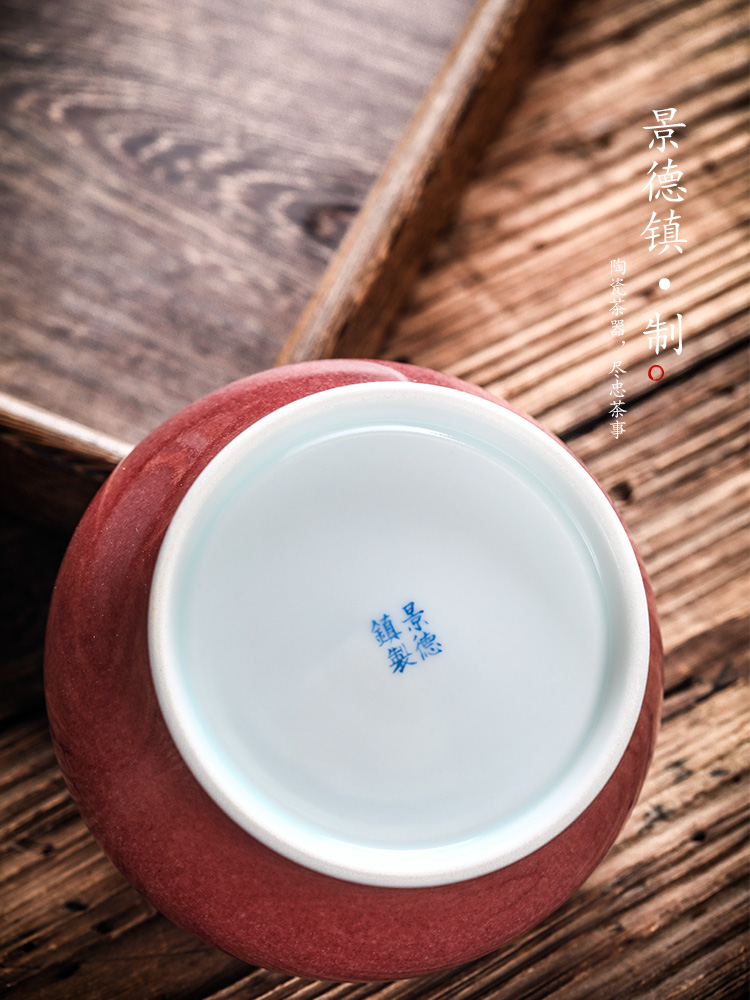 Jingdezhen tea wash to small cowpea red pen XiCha bucket water jar in hot water cylinder household tea sets tea accessories