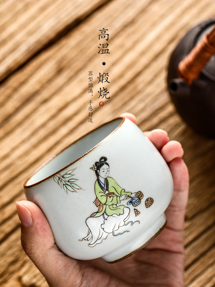 Hand your up jingdezhen master cup single cup pure manual kunfu tea cups sample tea cup tea female single characters