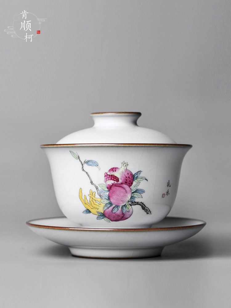 Jingdezhen your up only three tureen tea tea cups pure manual open the slice to use hand - made ceramic kung fu tea set