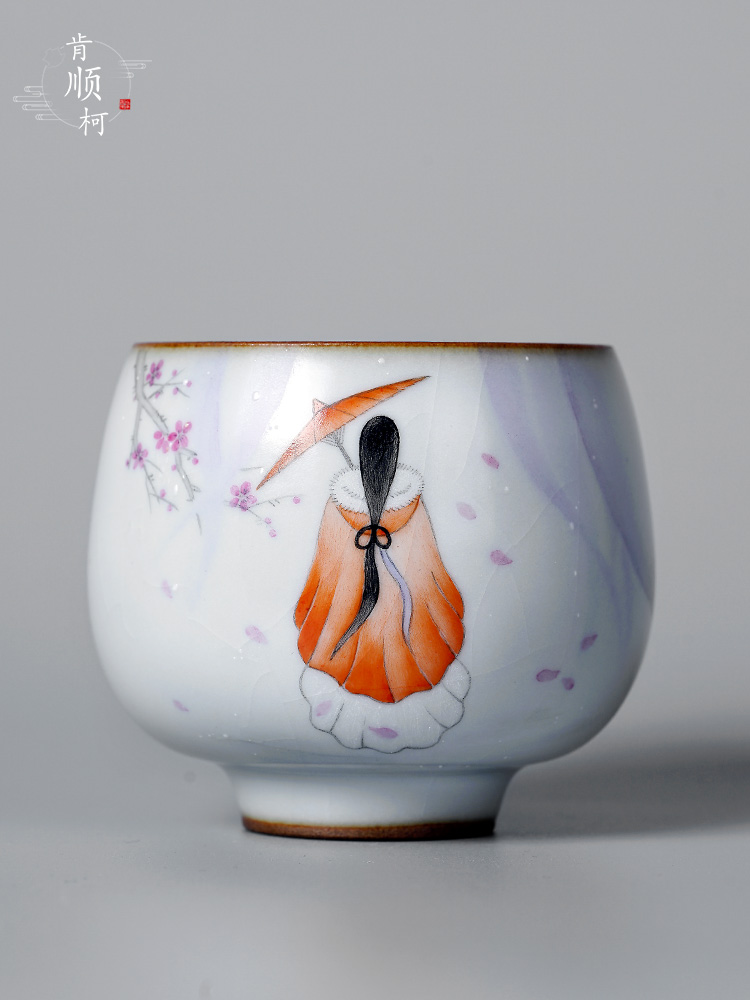 Jingdezhen ceramic sample tea cup master cup single cup "women 's singles - drawn on a ancientry kunfu tea cups your up with pure manual