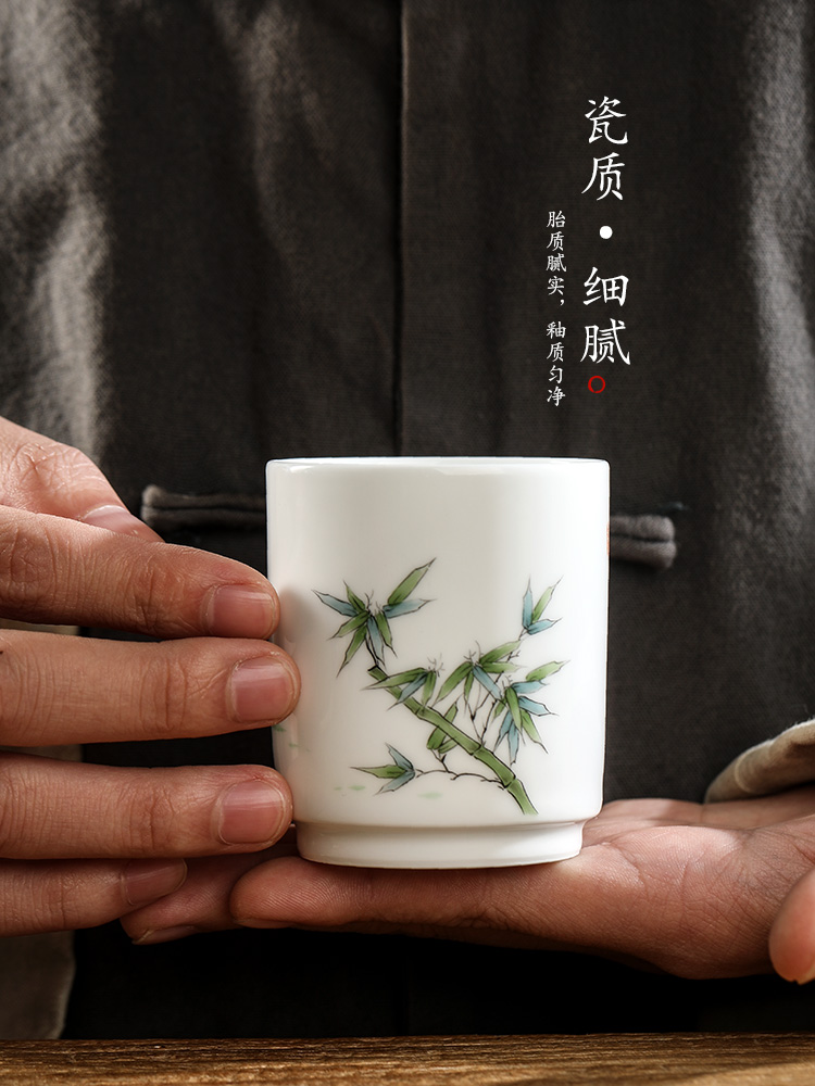 White porcelain hand - made kung fu tea masters cup single CPU jingdezhen pure manual by patterns sample tea cup and cup only