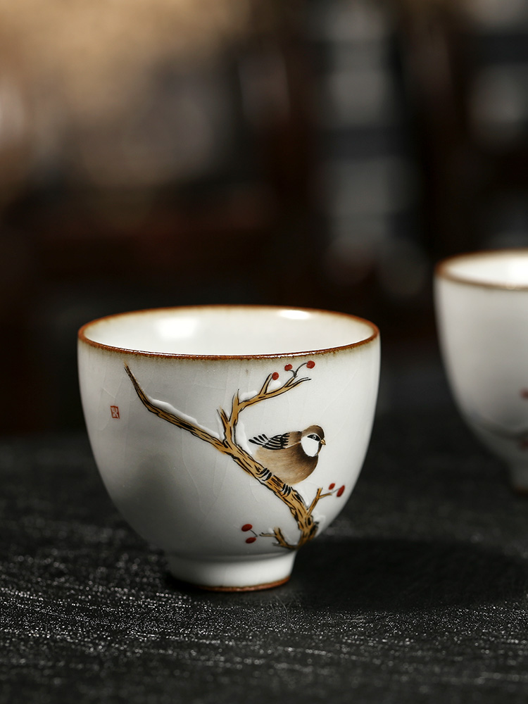 Your up hand - made riches and honour bird cup masters cup pure manual jingdezhen sample tea cup single glass ceramic kung fu tea set