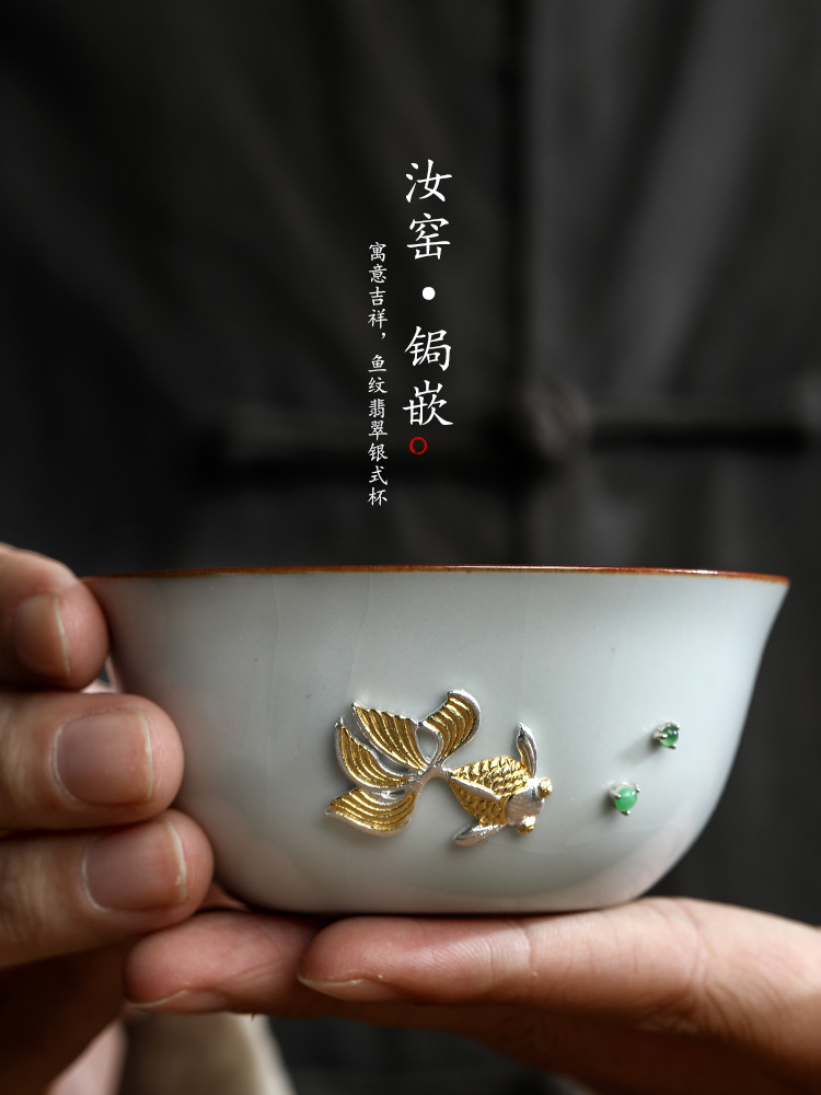 Pure manual ru up market metrix who cup single CPU jingdezhen kung fu tea cups curium cup open the slice single sample tea cup ceramic cup