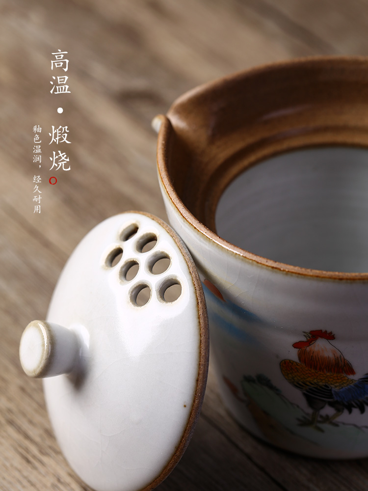 Jingdezhen kung fu tea bowl no riding tureen your up hand - made big cups chicken hand grasp pot of hot tea