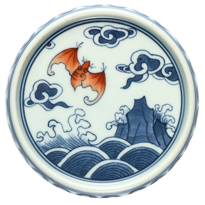 It place jingdezhen blue and white porcelain pure manual cover cover Japanese hand - made live kungfu tea cup pad accessories