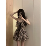 Дизайнерское платье, сексуальная шифоновая летняя мини-юбка, юбка, подходит для подростков, цветочный принт, А-силуэт