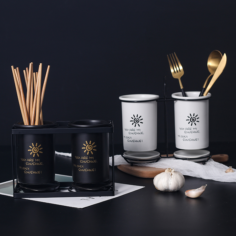 The Receive ideas of jingdezhen ceramic tube tableware contracted chopsticks frame with steel plate with the drop kitchen supplies