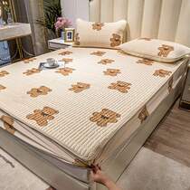 Hengyuan Xiangxiang ice silk cool latex mattress mattress set three pieces of anti-slip fixed summer mattress set single double