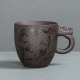 Porcelain charm Oriental ສີມ່ວງ sand tea cup Kung Fu tea set cup with handle single cup tea cup personal master cup