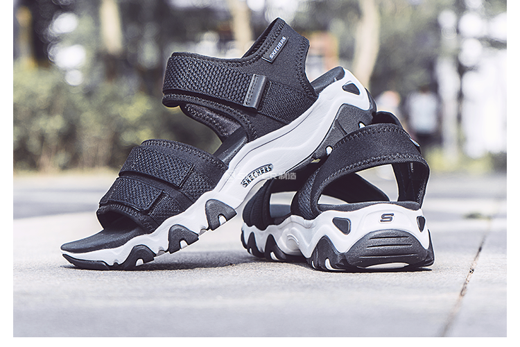 Siêu làm Skechers Skechers dép thể thao nữ panda giày bãi biển siêu nhẹ tăng 88888160 dép sandal nữ