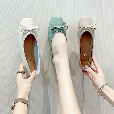 豆豆鞋百搭舒适蝴蝶结圆头软底