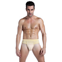 Real shot of skin color black man pretending to be a girl with T letter hidden JJ special underwear