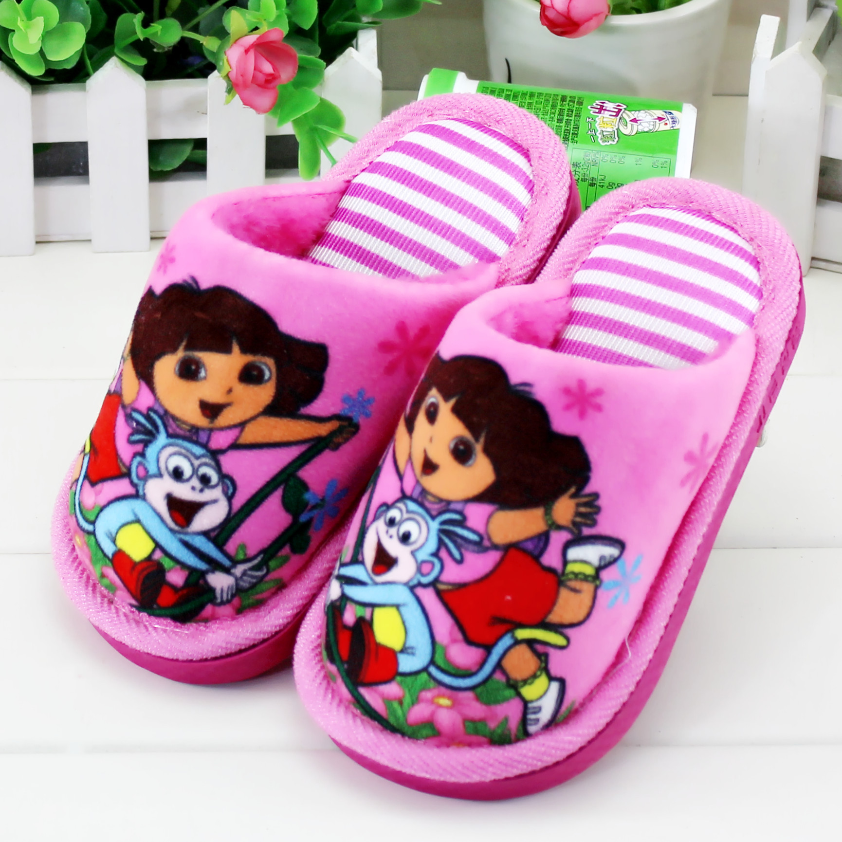 Chaussons enfants en suède pour hiver - semelle caoutchouc - Ref 1006707 Image 6