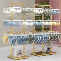 Underwear store display rack mall hanging underwear island rack double-sided side hanging bra shelf display rack adjustable