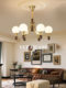 American Retro All-Copper Vintage-Style Living Room Chandelier, French-Style North American Walnut Wood Bedroom Study Solid Wood Lighting Fixture