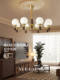 All-Copper American Retro Mid-Century Style Living Room Chandelier, French Walnut Wood High-End Bedroom and Study Lamp