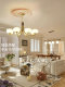 All-Copper American-Style Vintage Living Room Chandelier, New Simple French Retro Walnut Wood Bedroom and Study Lighting Fixtures