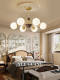 All-Copper American-Style Vintage Living Room Chandelier, French Mid-Century Style Walnut Magic Bean Lighting Fixtures for Bedroom, Study, and Dining Room