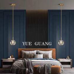 Simple Modern Restaurant Bar Chandelier, All-Copper Crystal Bedside Creative Small Chandelier, Designer Lighting