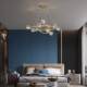 Modern Minimalist All-Copper Light Luxury Living Room Chandelier with Round Crystal Ball, Nordic High-End Trendy Bedroom and Dining Room Lighting
