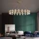 High-End Light Luxury All-Copper Crystal Chandelier Living Room Lamp Modern Simple and Elegant Round Multi-Head Dining Room Bedroom Lighting Fixtures