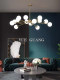 All-Copper Light Luxury Crystal Chandelier for Living Room, Modern Minimalist Dining Room, Bedroom, Nordic Creative Personality Internet-Famous Magic Bean Lighting Fixtures
