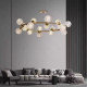 All-Copper Light Luxury Minimalist Modern Living Room Chandelier, High-End Creative Dining Room Bar Chandelier, Italian Minimalist Atmospheric Lighting Fixtures
