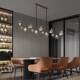 All-Copper Crystal Restaurant Chandelier, Modern Light Luxury, Long and Elegant, Creative Designer Bar Counter Lighting